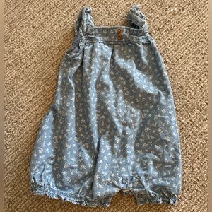 Carter's Blue Floral Baby Sleeveless Tank Romper Outfit